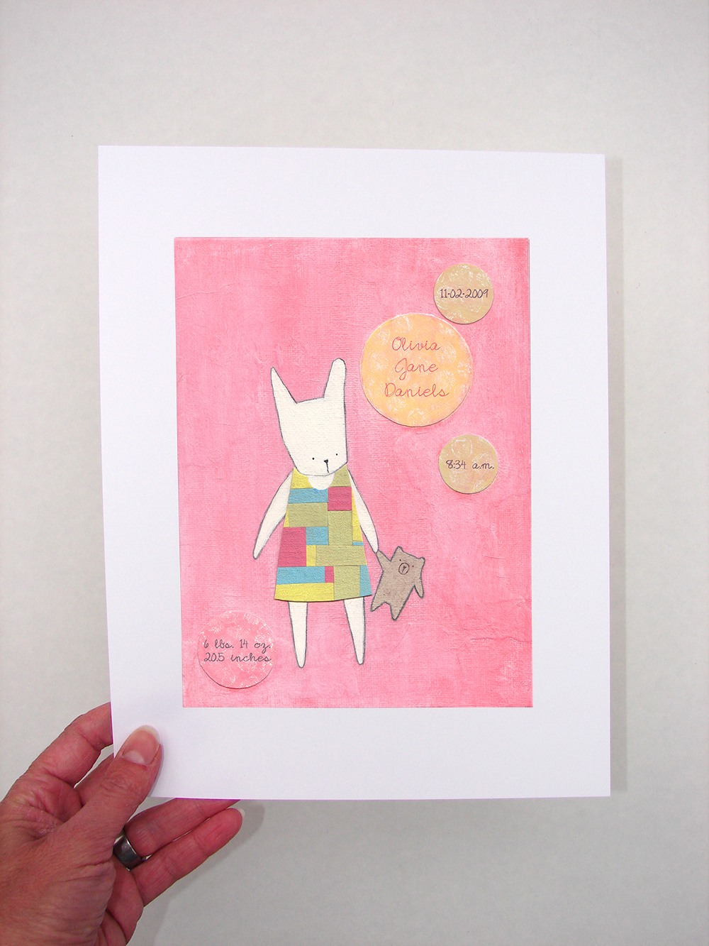 Personalized Girl's Nursery Print Bunny And Bear on Luulla